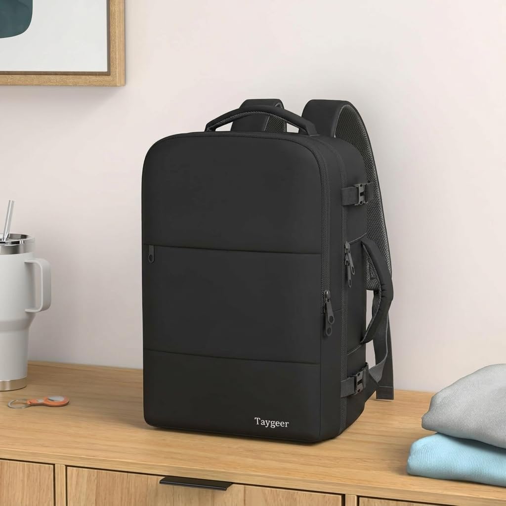 Taygeer Mochila de Viaje para Laptop de 15.6" (Negro)