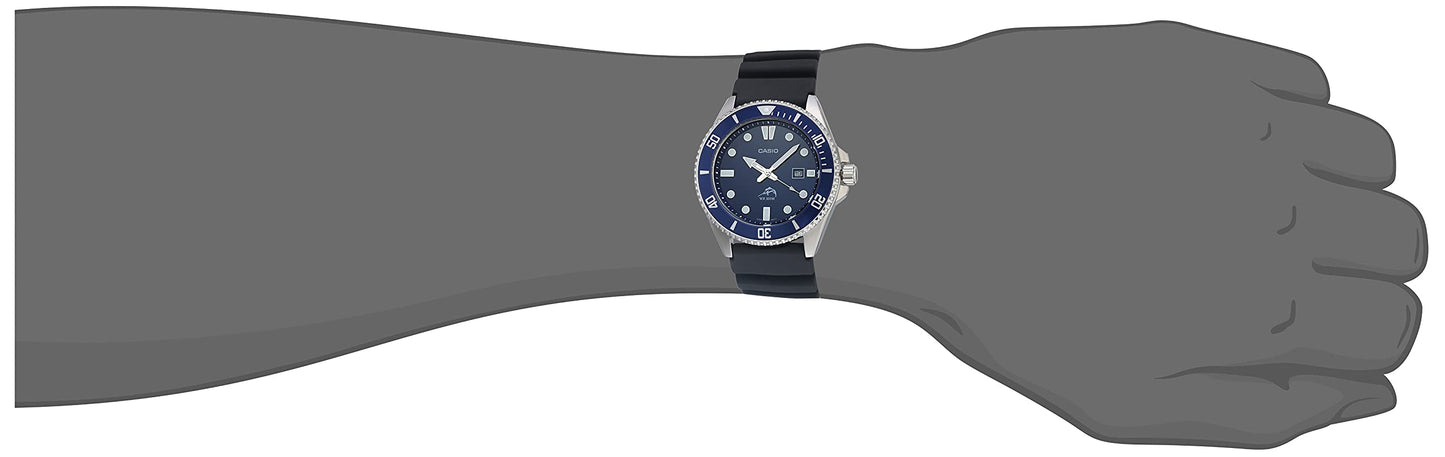 Casio MDV-106B Series | Duro Diver-Style Watch | 200M Water Resistant | Stainless Steel Case | Unidirectional Bezel | Screw-Lock Crown | Date Display