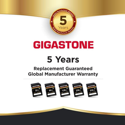 【5-Years Data Recovery】 GIGASTONE 128GB SD Card, 4K Camera Extreme, A2 V30 U3 C10 SDXC Memory Card High Speed, Compatible with Canon Kodak Olympus Digital Camera