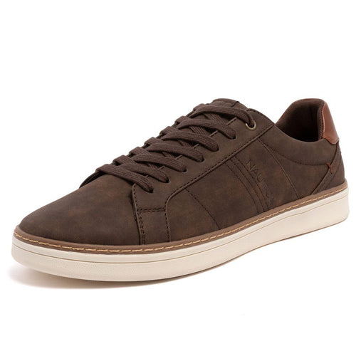 Nautica Men's Casual Lace-Up Shoe Classic Walking Tennis Court Fashion Sneakers - Kantor Dark Brown Size