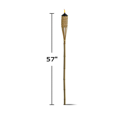 TIKI Antorchas de Bambú para Exteriores (Pack de 12 / 57 Pulgadas)