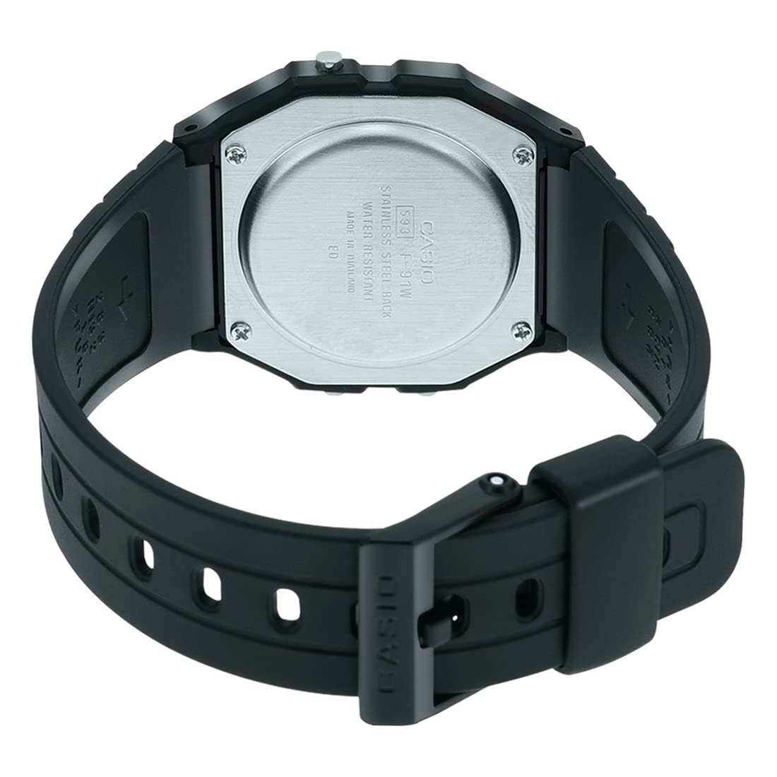Casio F-91W-3DG - Black Watch, Black/White, Strap