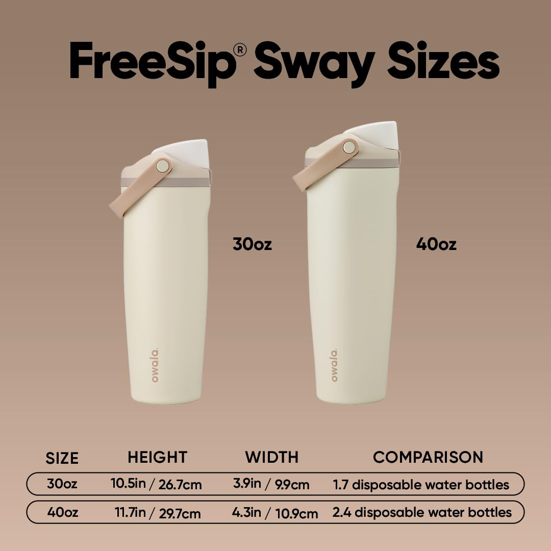 Owala Botella de Acero Inoxidable FreeSip Sway (30 oz / Tan)