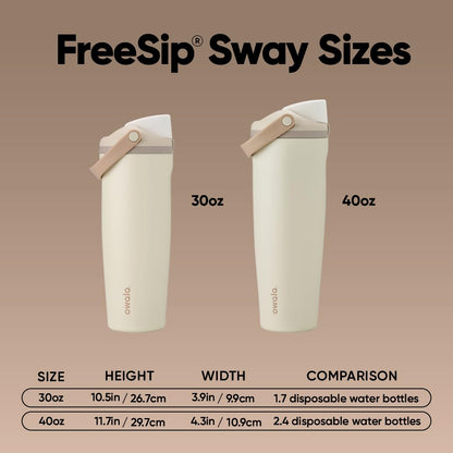 Owala Botella de Acero Inoxidable FreeSip Sway (30 oz / Tan)