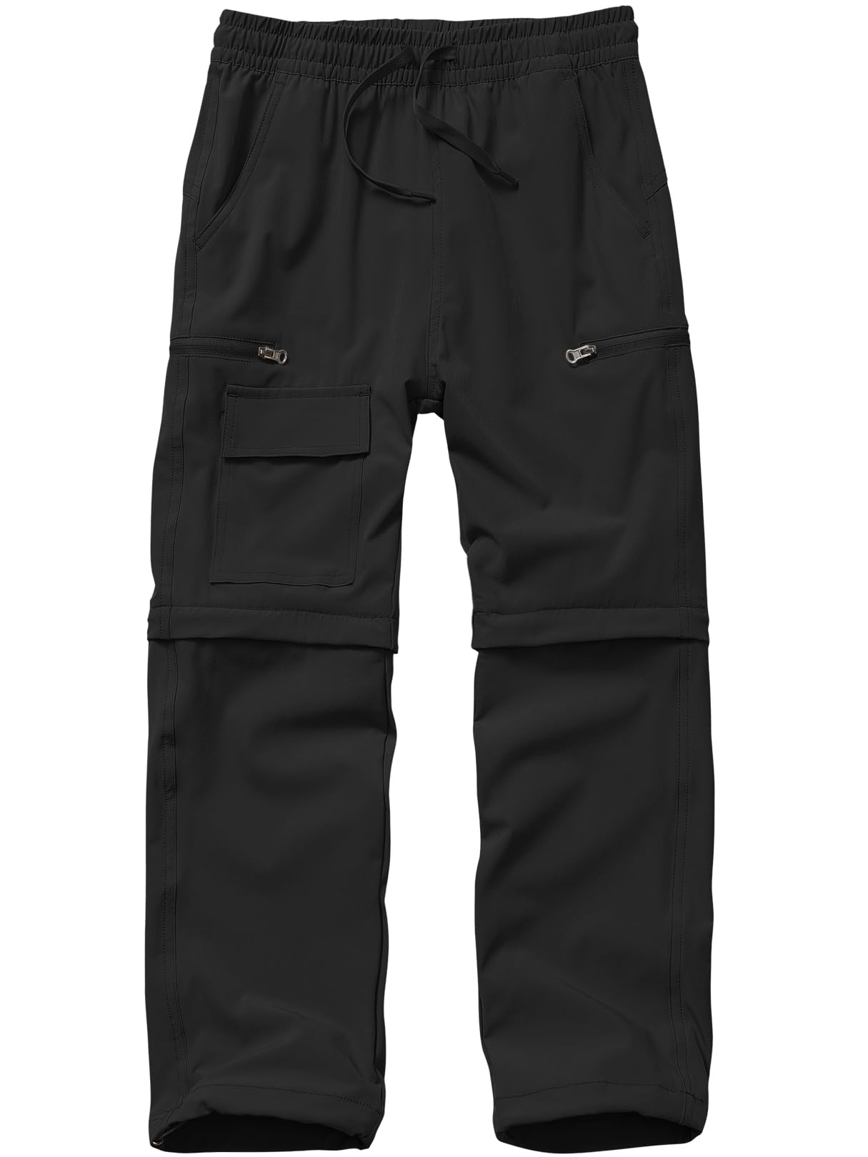 linlon Pantalones Cargo de Senderismo para Niños (Talla XL / Negro)