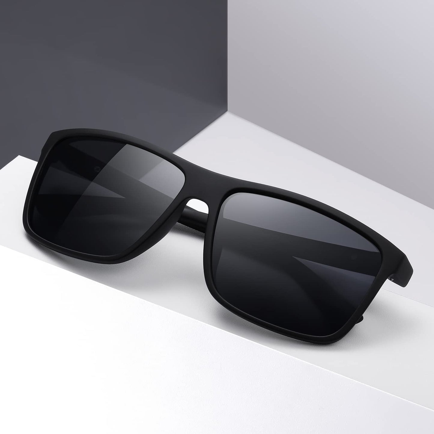 KWHZXGYY Lentes de Sol Polarizados Retro (Negro)