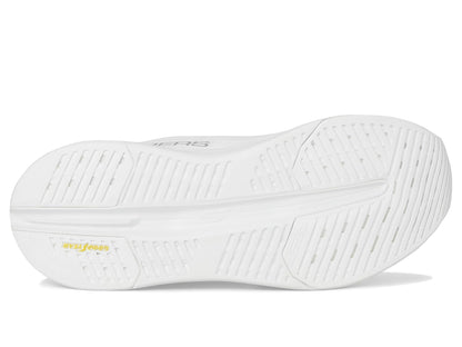Skechers Women's Max Cushioning Glide Step Caledonia Hands Free Slip-ins Sneaker, White/Silver