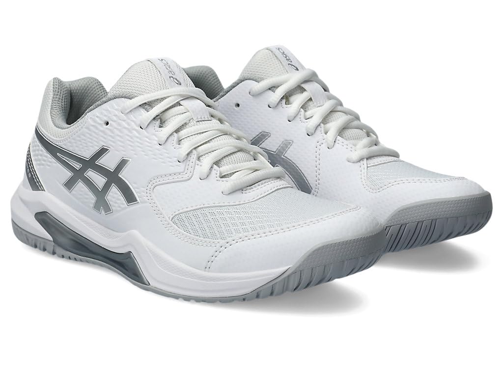 ASICS Women's Gel-Dedicate 8 Tennis Shoes, White/Pure Silver