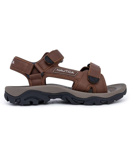 Nautica Men's Athletic Sport Sandals – Comfortable Hiking & Walking Sandals with Cushioned Sole, Bulty, Dark Brown