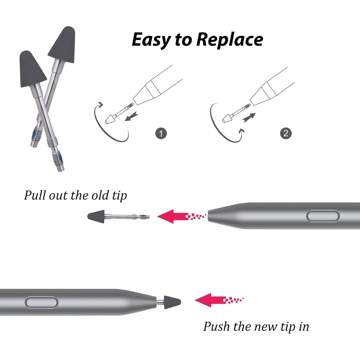 Puntas de Repuesto Tab Pen Plus para Lápiz Lenovo (Sensibilidad 4096)