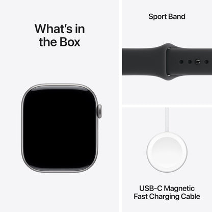 Apple Watch Series 11 [GPS 46mm] Smartwatch with Space Gray Aluminum Case with Black Sport Band - M/L. Sleep Score, Fitness Tracker, Health Monitoring, Always-On Display, Water Resistant