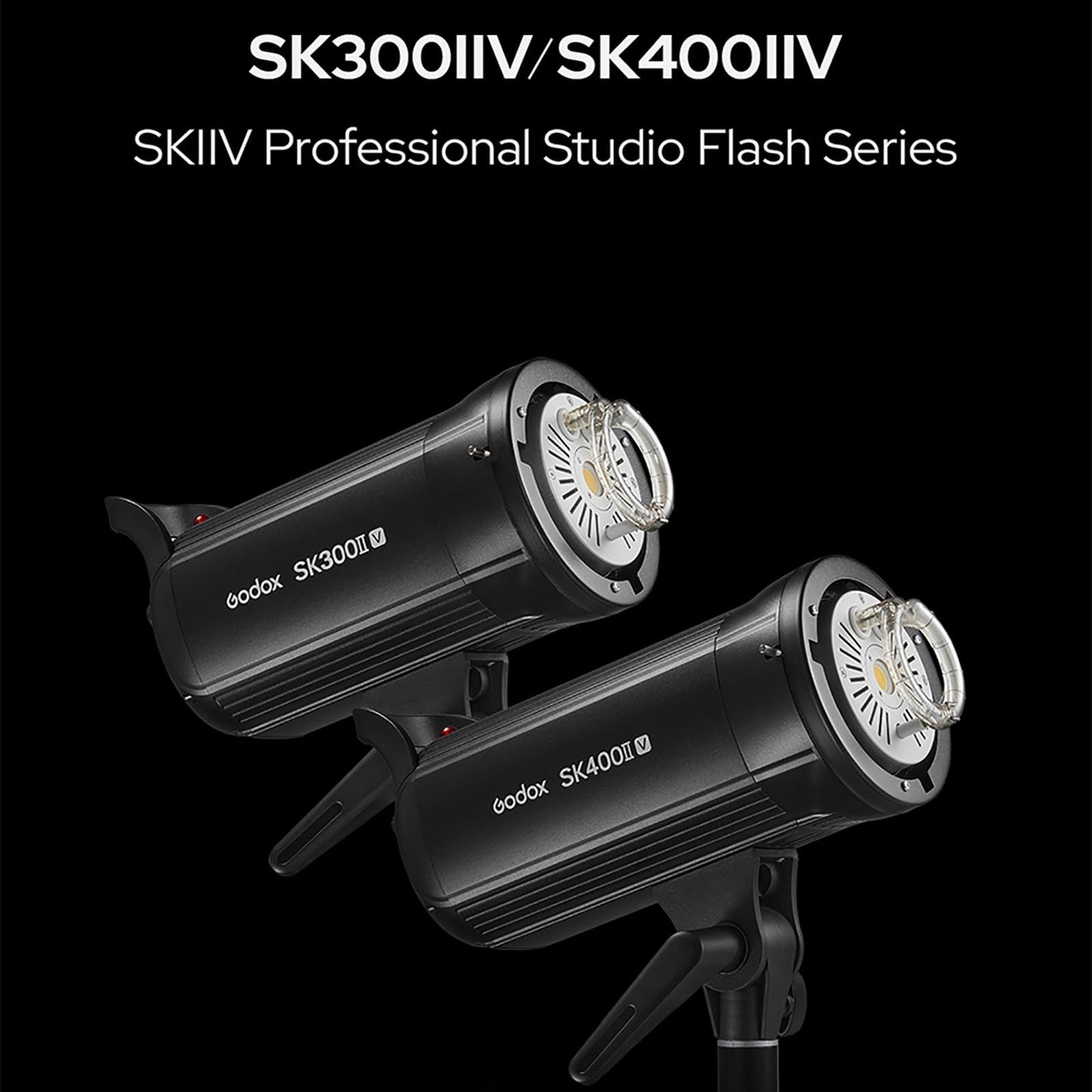 GODOX SK400II-V (New Upgrade) 400Ws Bowens Mount Photo Studio 2.4GHz GN65 Built-in LED Modeling Lamp 5600±200K Strobe Light Photography Lamp for Product/Wedding/Portrait