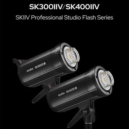 GODOX SK400II-V (New Upgrade) 400Ws Bowens Mount Photo Studio 2.4GHz GN65 Built-in LED Modeling Lamp 5600±200K Strobe Light Photography Lamp for Product/Wedding/Portrait