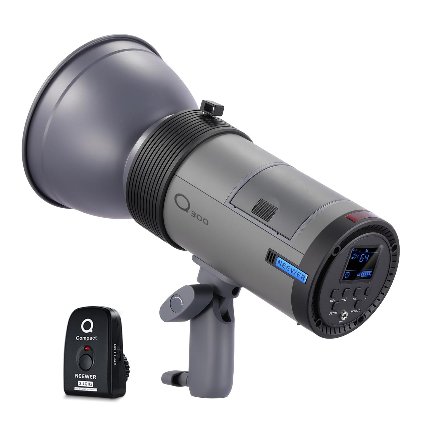 NEEWER Q300 300Ws 2.4G Outdoor Studio Flash with Q Compact Wireless Trigger, 7800mAh Li ion Battery Powered Strobe Light Photography Cordless Monolight with 1000 Full Power Flash 0.4-2.5s Recycle