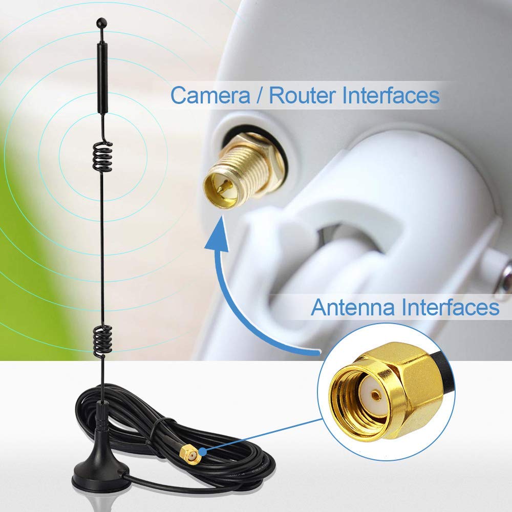 Bingfu Antena de Doble Banda WiFi de Base Magnética (Paquete de 4)