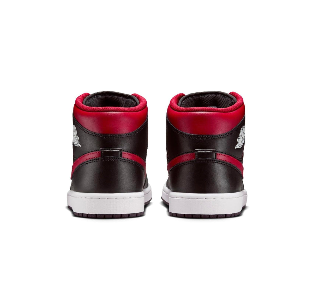 NIKE Air Jordan 1 Mid Men's Trainers Sneakers, Black Varsity Red Summit White