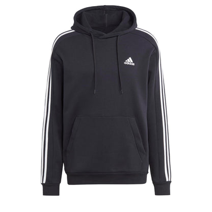 adidas Men's Essentials Fleece 3-stripes Hoodie, Black, Large