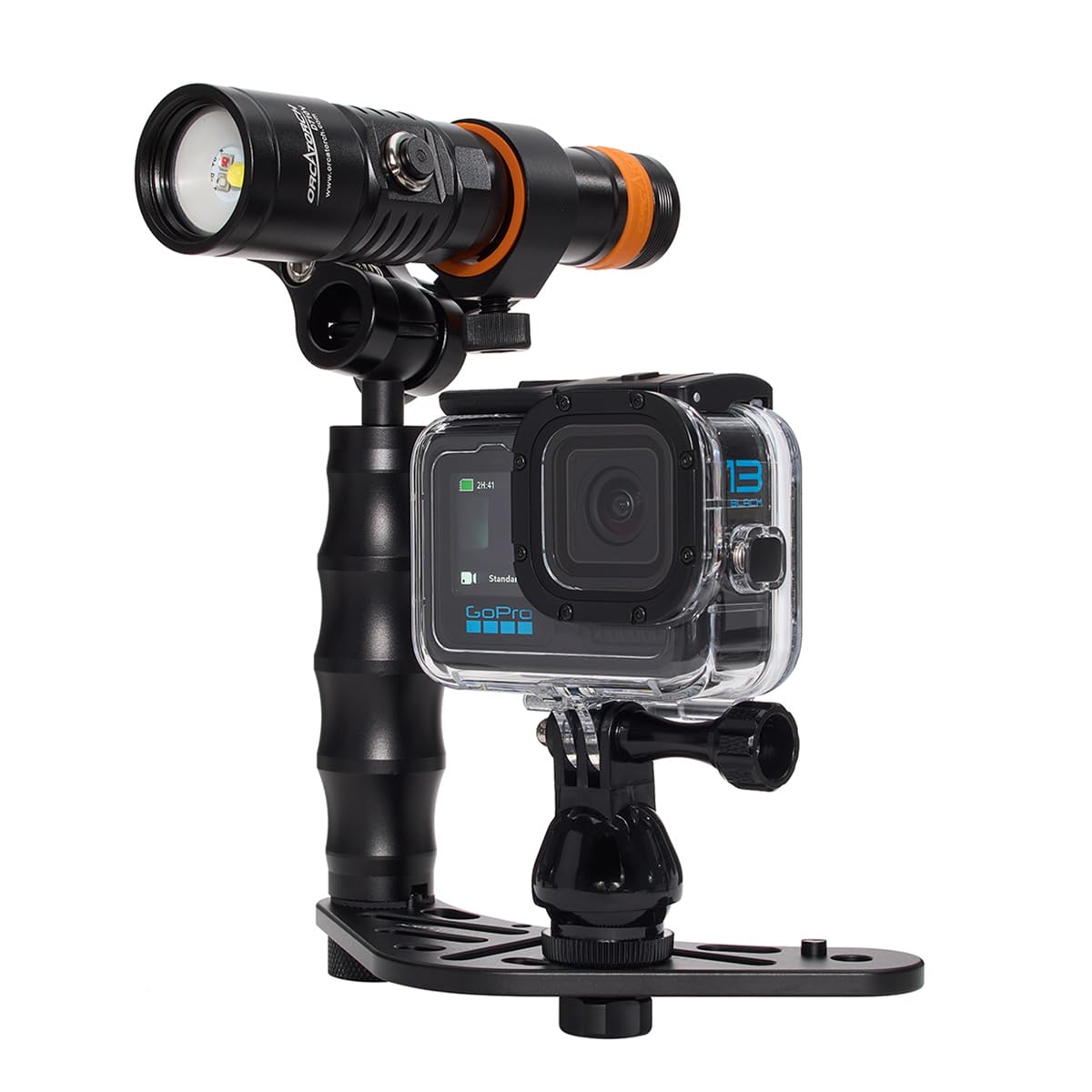 GoPro HERO12 Waterproof Action Camera Dive Kit with 5.3K60 UHD Video, 27MP HDR Photos - Bundle with Protective Housing, Video Light Pack, Camera Tray, Double Clip, 64GB microSD Card (Hero12)