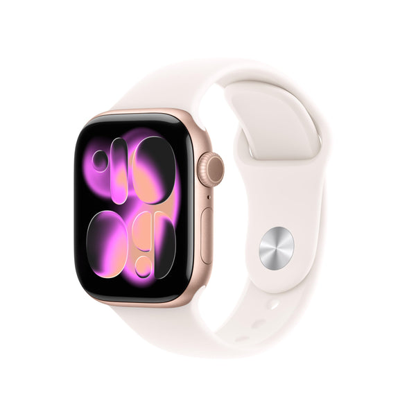 Apple Watch Series 11 [GPS 42mm] Smartwatch with Rose Gold Aluminum Case with Light Blush Sport Band - S/M. Sleep Score, Fitness Tracker, Health Monitoring, Always-On Display, Water Resistant