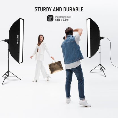 NEEWER Photography Light Stand, 7 Feet / 210cm Aluminum Alloy Photo Studio Tripod Stands for Video, Portrait and Photography Lighting, Reflectors, Soft Boxes, Umbrellas, Backgrounds (2 Pieces)