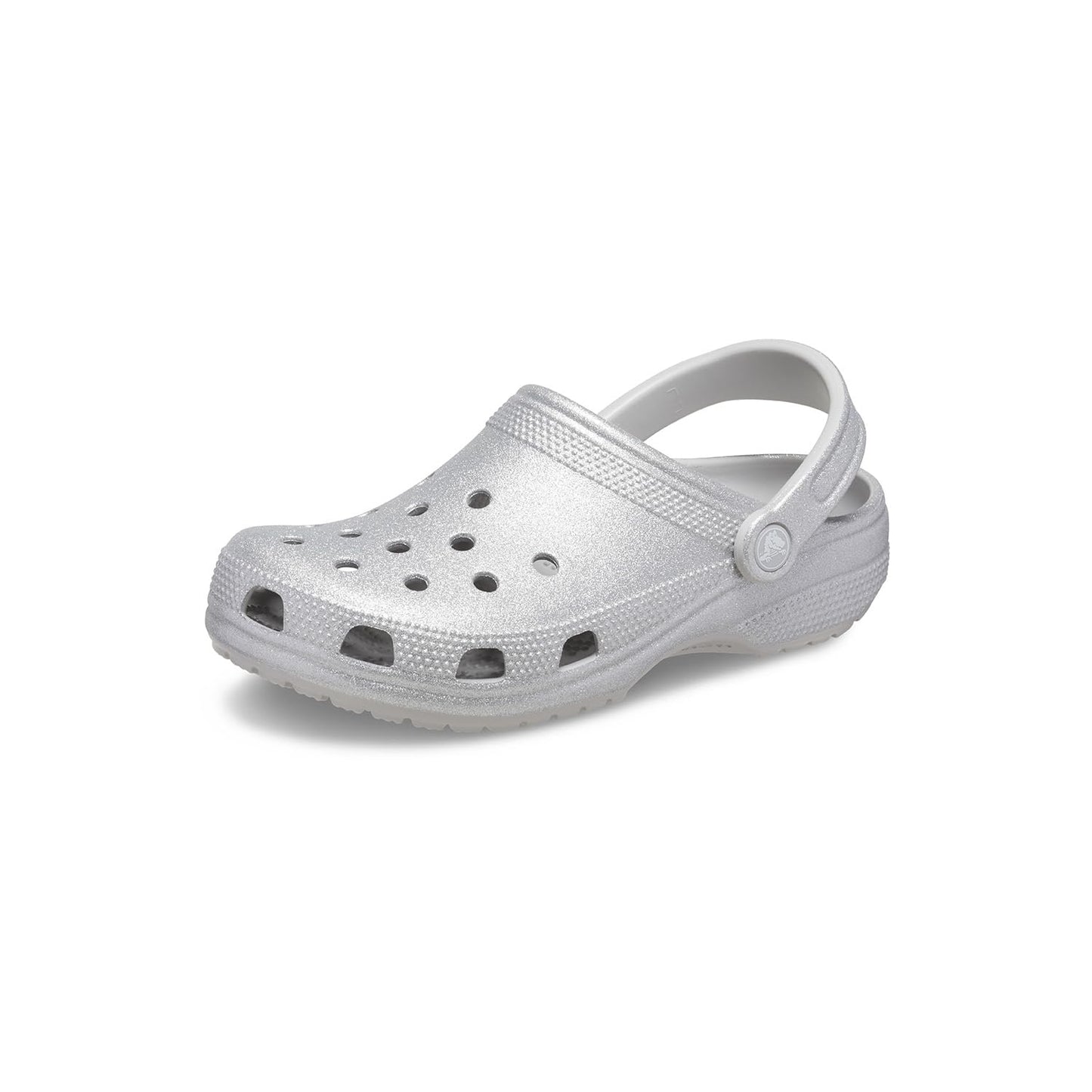 Crocs Unisex-Adult Classic Sparkly Clog, Metallic and Glitter Shoes, Silver Glitter