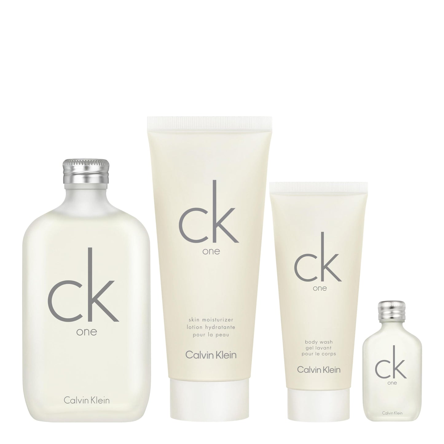 Calvin Klein Set de Regalo CK One de 4 Piezas (6.7 oz, 0.5 oz, 6.7 oz y 3.3 oz / EDT)