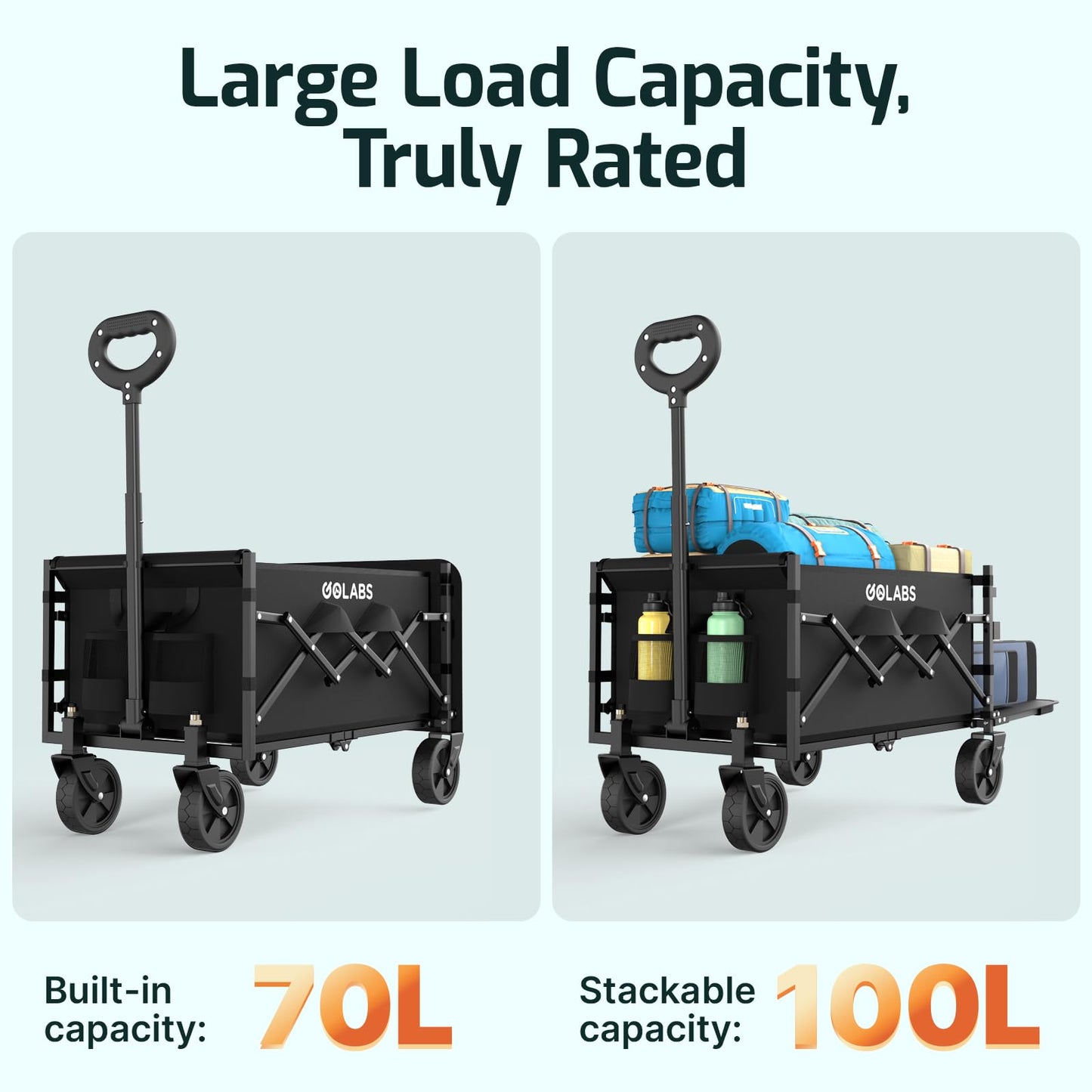 Golabs Carrito de Carro Plegable (100L / 350lb)