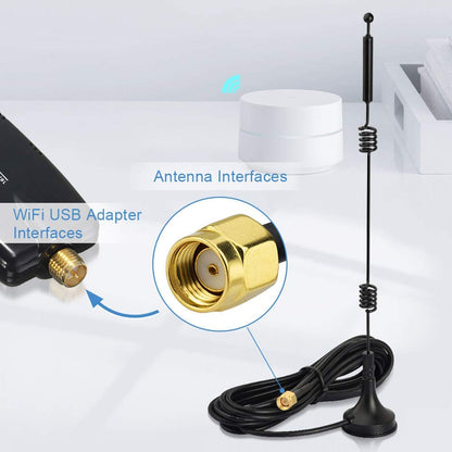 Bingfu Antena de Doble Banda WiFi de Base Magnética (Paquete de 4)