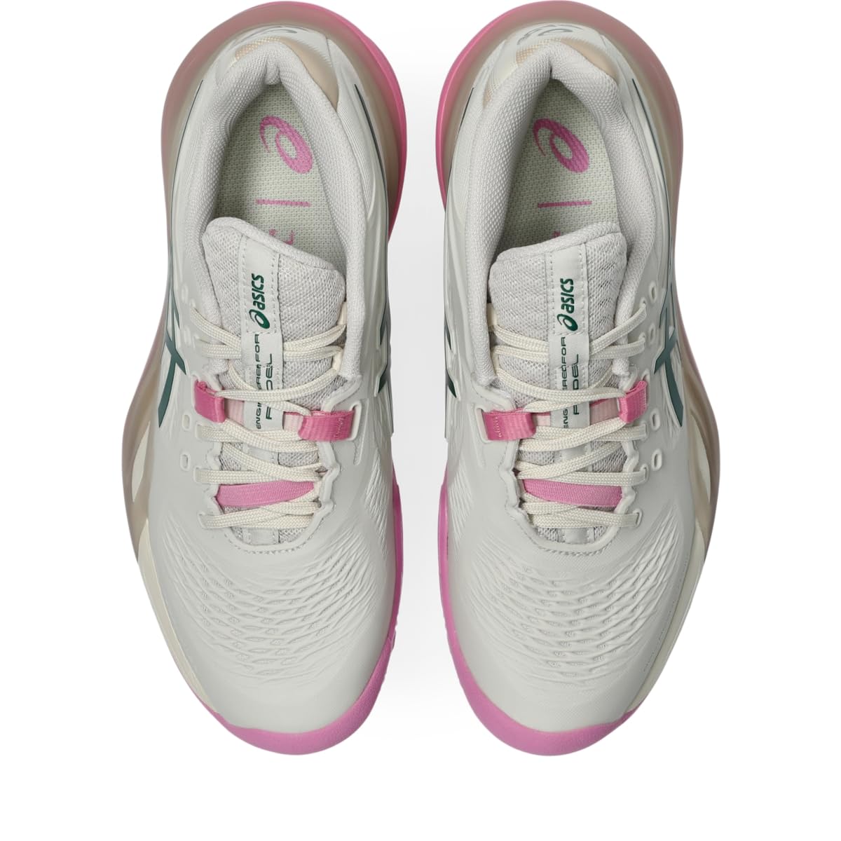 ASICS Women's Gel-Resolution X Padel Tennis Shoes, Soft Oat/Jewel Green