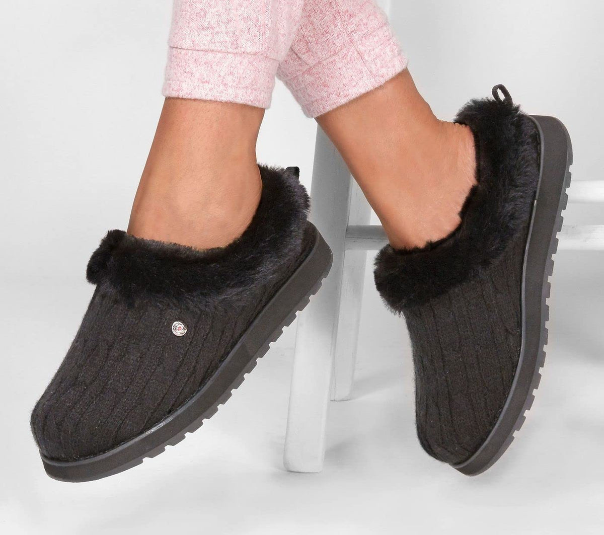 Skechers Women's Keepsakes – Ice Angel Slipper, Black/Black