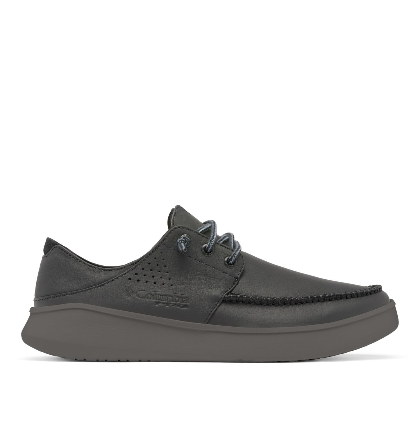 Columbia Mens Boatside Leather, Black/Dark Grey