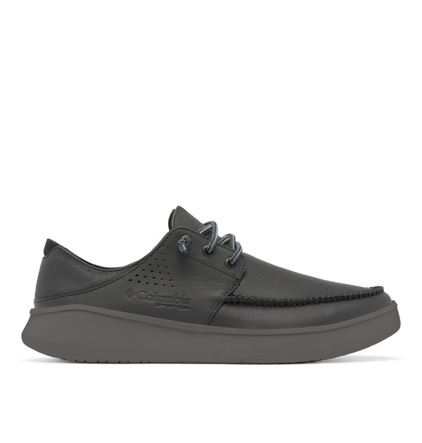 Columbia Mens Boatside Leather, Black/Dark Grey