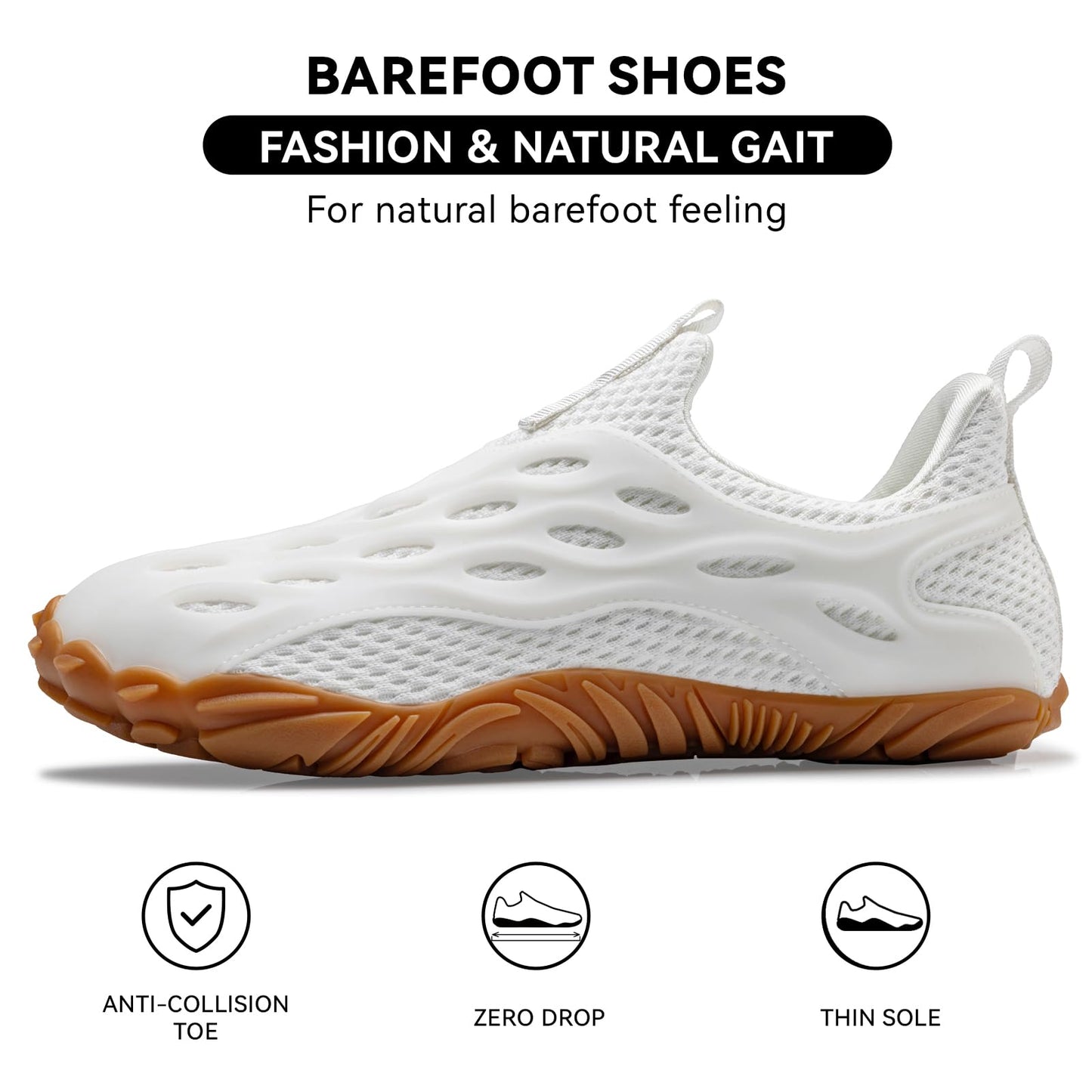 Bare Frog Barefoot Shoes Women Men Fashion Sneakers - Zero Drop Wide Toe Box Shoes Comfortable for Hiking, Walking, Gym, Fitness, Trail Running, Casual Outdoor & Daily Wear - Non-Slip Beach Water Shoe