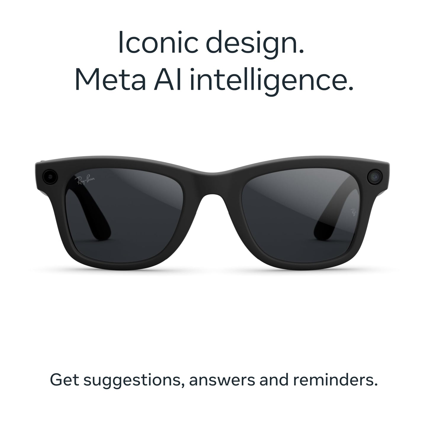Ray-Ban Meta (Gen 2), Wayfarer, Matte Black | Smart AI Glasses for Men, Women — 2x Battery Life — 3K Ultra HD Resolution — 12 MP Ultra-Wide Camera, Audio, Video — Transitions® Grey Lenses