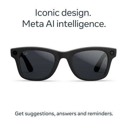 Ray-Ban Meta (Gen 2), Wayfarer, Matte Black | Smart AI Glasses for Men, Women — 2x Battery Life — 3K Ultra HD Resolution — 12 MP Ultra-Wide Camera, Audio, Video — Transitions® Grey Lenses