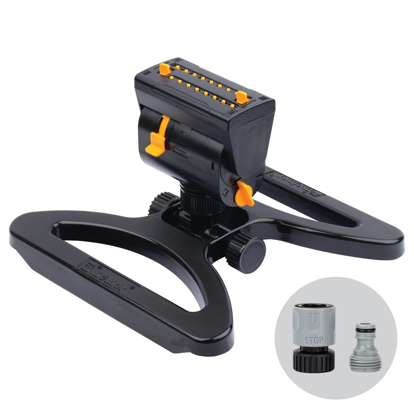 Melnor MiniMax Turbo Oscilador de Aspersores (Amarillo y Negro)