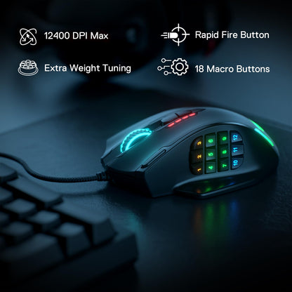 Redragon Ratón para Juegos M908 Impact RGB LED