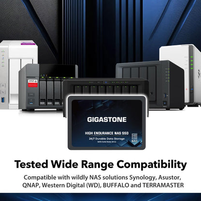 Gigastone 【NAS Certified】 High Endurance SSD 4TB (4-Pack) Up to 530MB/s SLC Caching 24/7 Reliable for Gaming/PC/NAS SSD 5-Year Warranty 2.5" SATA Internal Solid State Drives RAID Disk