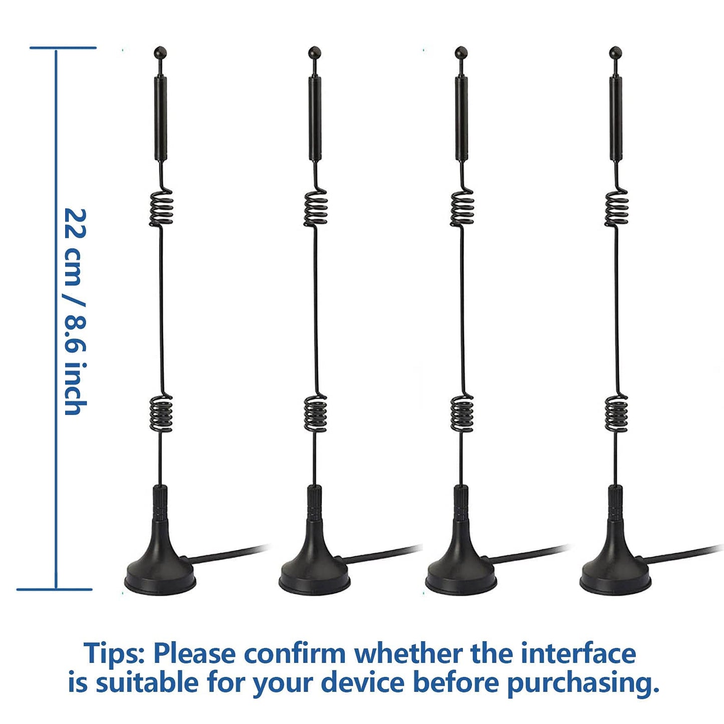 Bingfu Antena de Doble Banda WiFi de Base Magnética (Paquete de 4)