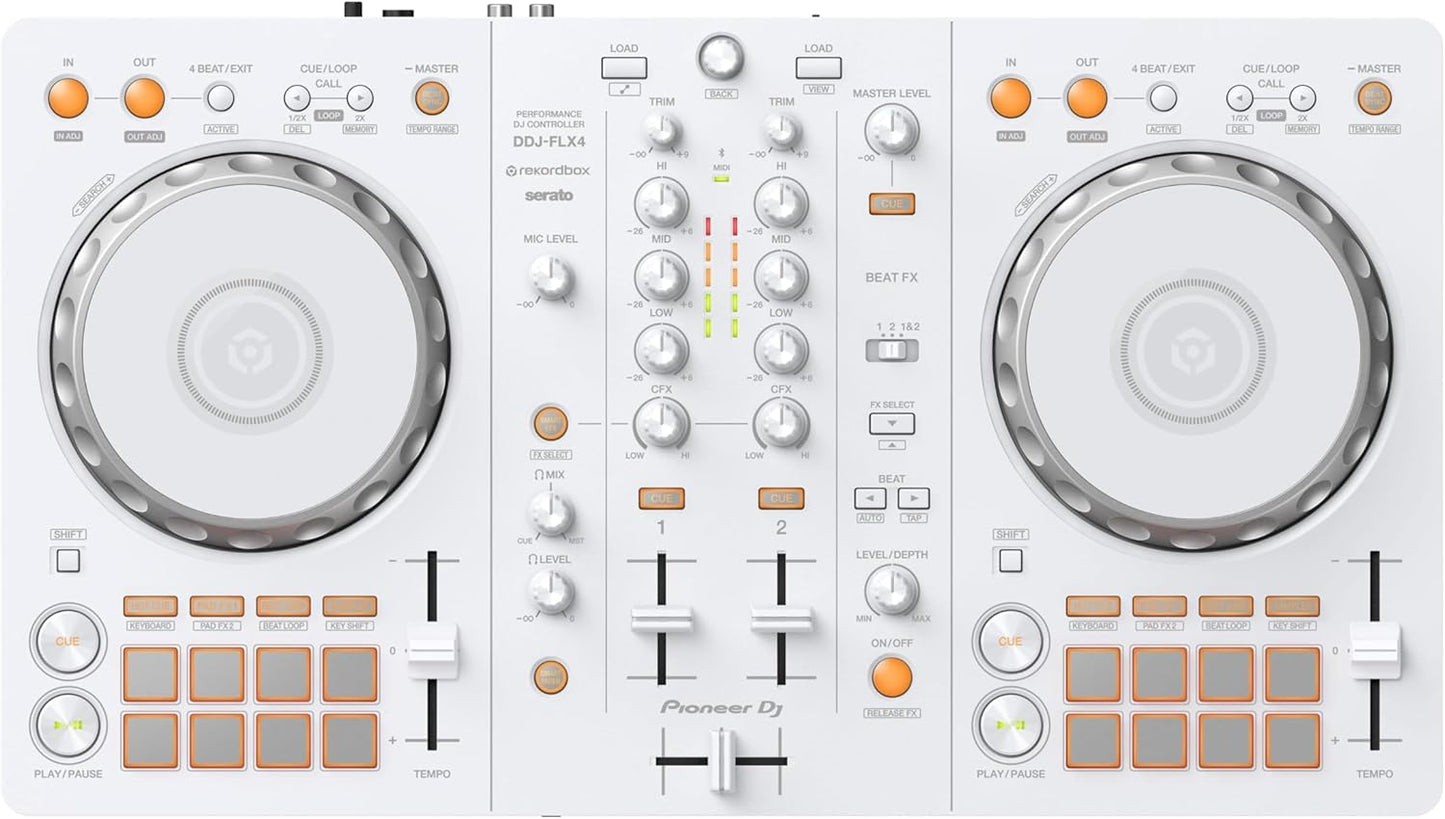 Pioneer DJ Controlador DDJ-FLX4 de 2 Decks (Edición Limitada / Blanco)