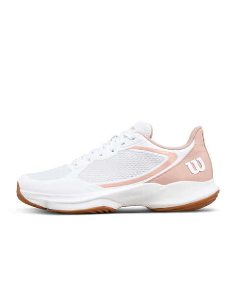 WILSON Hurakn Lite Women's Padel Shoe - White/Cameo Rose/Gum