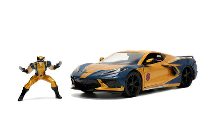 Jada Toys Marvel Wolverine X-Men 1:24 2020 Chevy Corvette Die-Cast Car with 2.75" Wolverine Figure