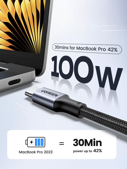 UGREEN Cable USB C a USB C de 100W (Negro)