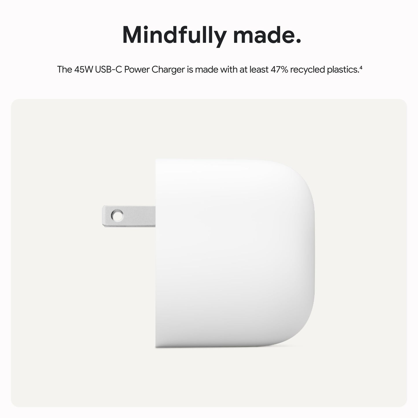 Google Cargador de Energía USB-C de 45W (Nieve)