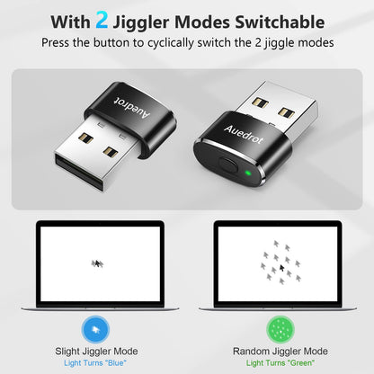 AUEDROT Agitador de Ratón USB de Metal (Paquete de 2 / Negro)