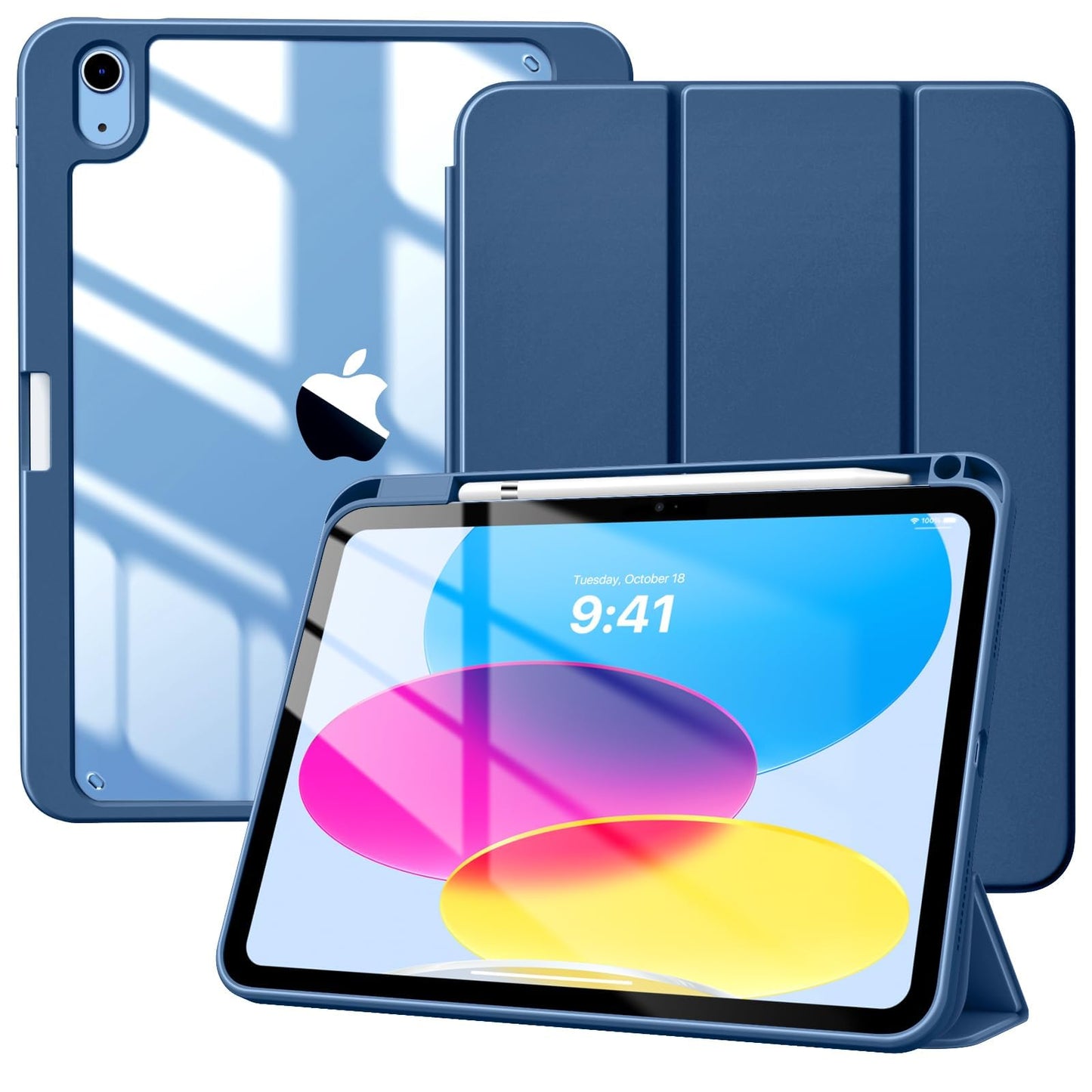 TiMOVO Funda para iPad con Soporte para Lápiz (Azul Abismo)