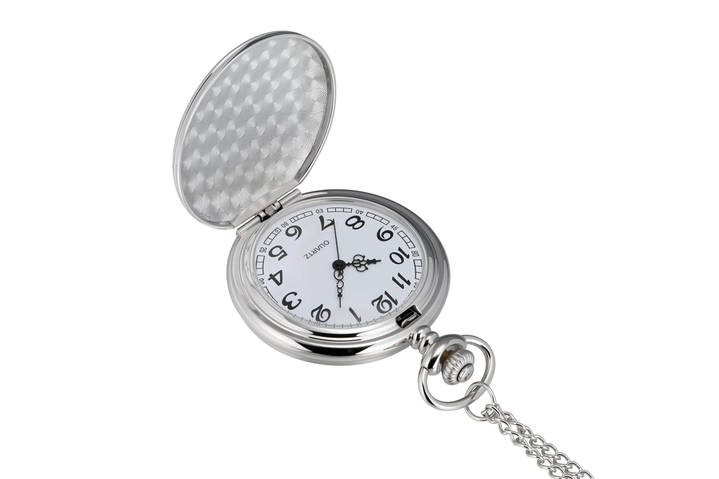 I-MART Reloj de Bolsillo Vintage con Cadena (Plateado)