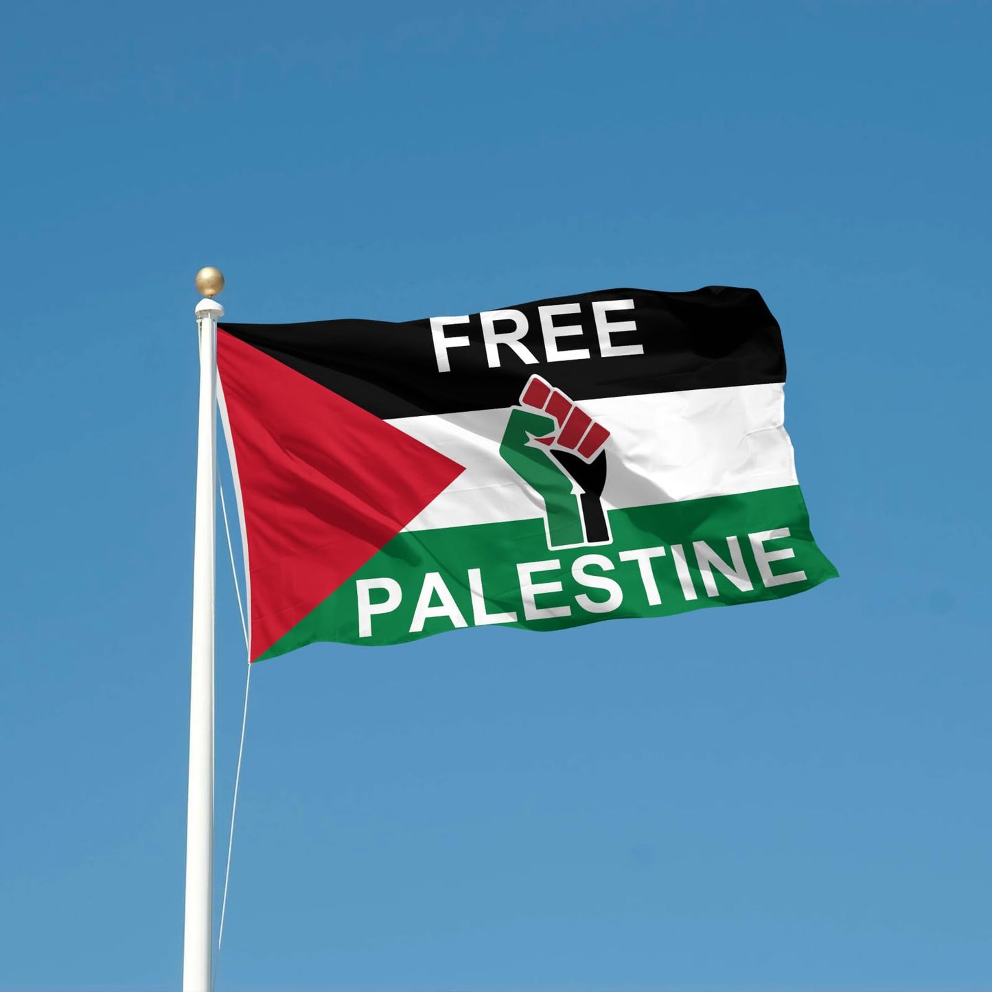 Bandera de Palestina Libre de 3x5 Pies (Colores Vibrantes)