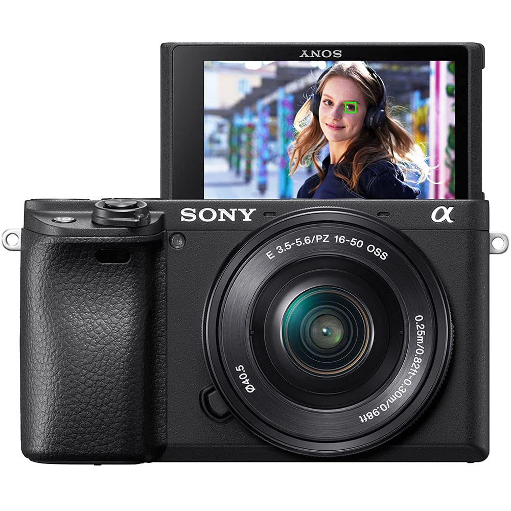 Sony Alpha a6400 Mirrorless Digital Camera with 16–50mm Power Zoom Lens (ILCE-6400L/B) – 24.2 MP APS-C, 4K Video, Real-Time Eye AF w/Sony E 55-210mm f/4.5-6.3 OSS Lens + 64GB Card and More