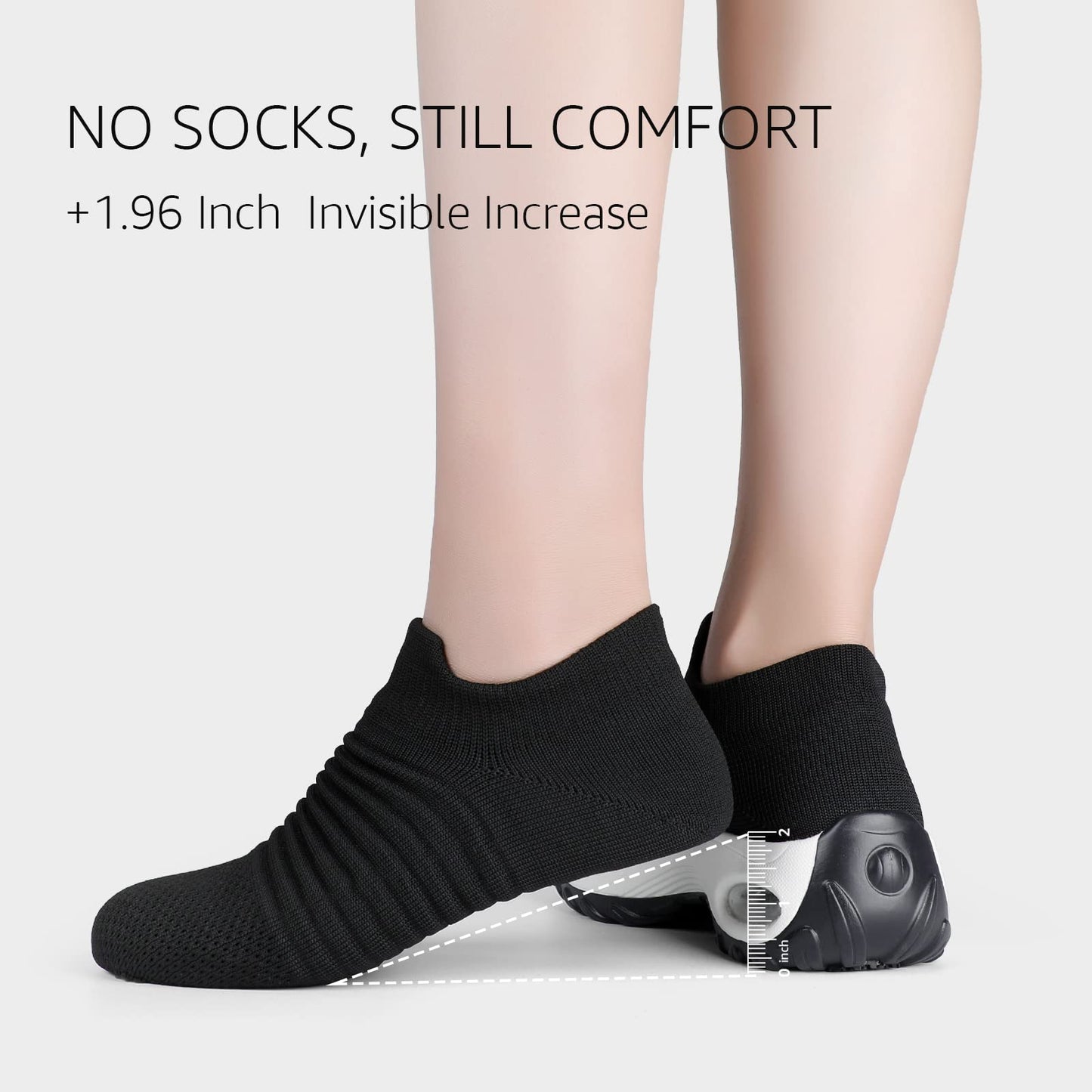 HKR Zapatos para Caminar con Plataforma para Mujer (Negro/Blanco / Talla 10 US)